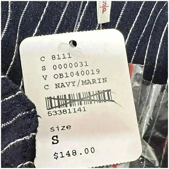 Free People All Roads Lead to You Embroidered Top Blouse Shirt Blue White Small - Picture 5 of 5